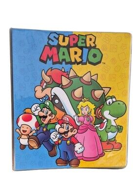 Nintendo Super Mario Bros Binder- Bright Blue & Yellow